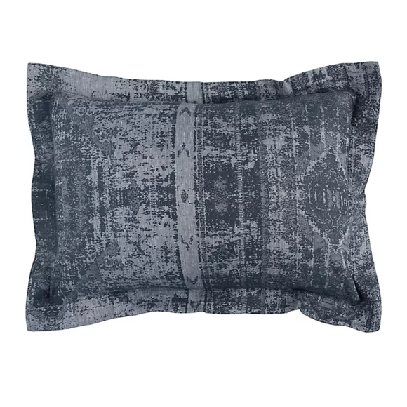 Rizzy Home Geometric 3pc 100% Cotton King Duvet Cover Set in Blue $430 - Picture 8 of 12